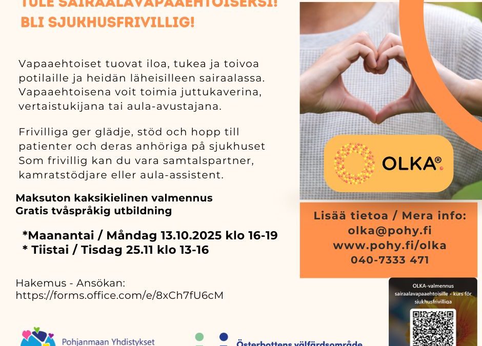 Syksyn OLKA-valmennukset uusille sairaalavapaaehtoisille / Höstens OLKA-kurser för nya sjukhusfrivilliga
